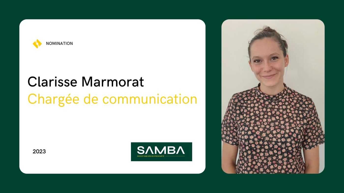 Clarisse MARMORAT, nouvelle chargée de communication chez SAMBA